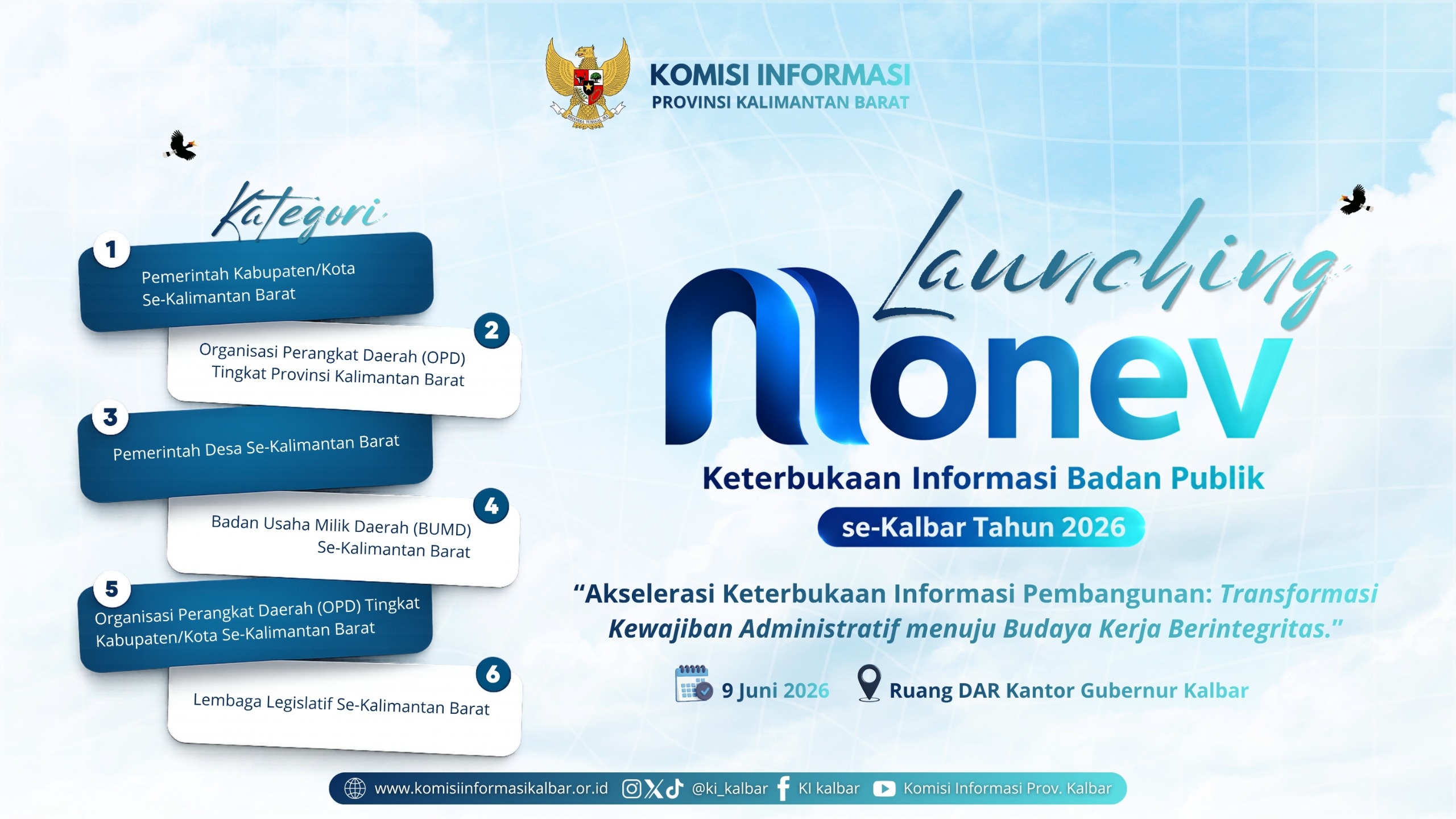 Monev KI Kalbar 2026 Dimulai, Kehadiran Kepala Daerah dan Pimpinan Jadi Syarat Mutlak Penilaian