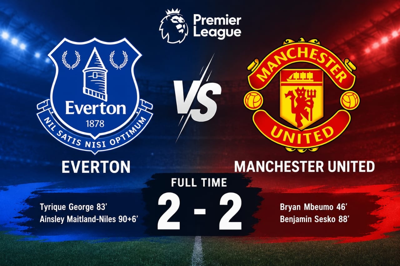 Everton Tahan MU 2-2, Gol Dramatis Maitland-Niles Gagalkan Kemenangan Setan Merah