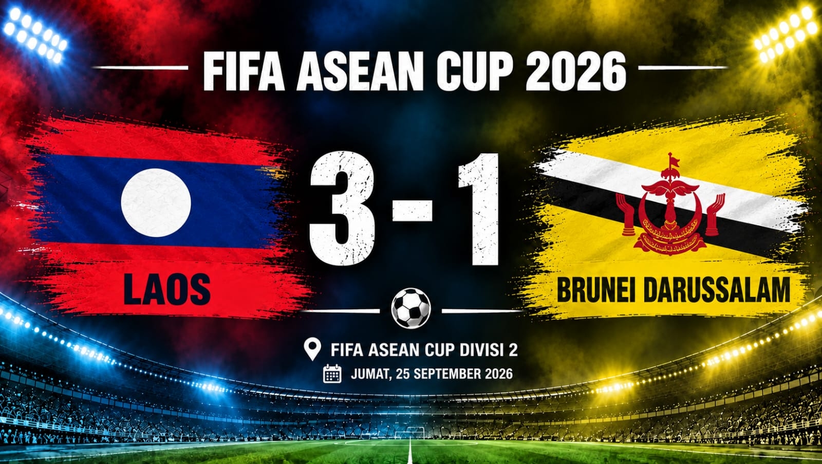 Laos Buka Perjalanan di FIFA ASEAN Cup Divisi 2 dengan Kemenangan 3-1 atas Brunei