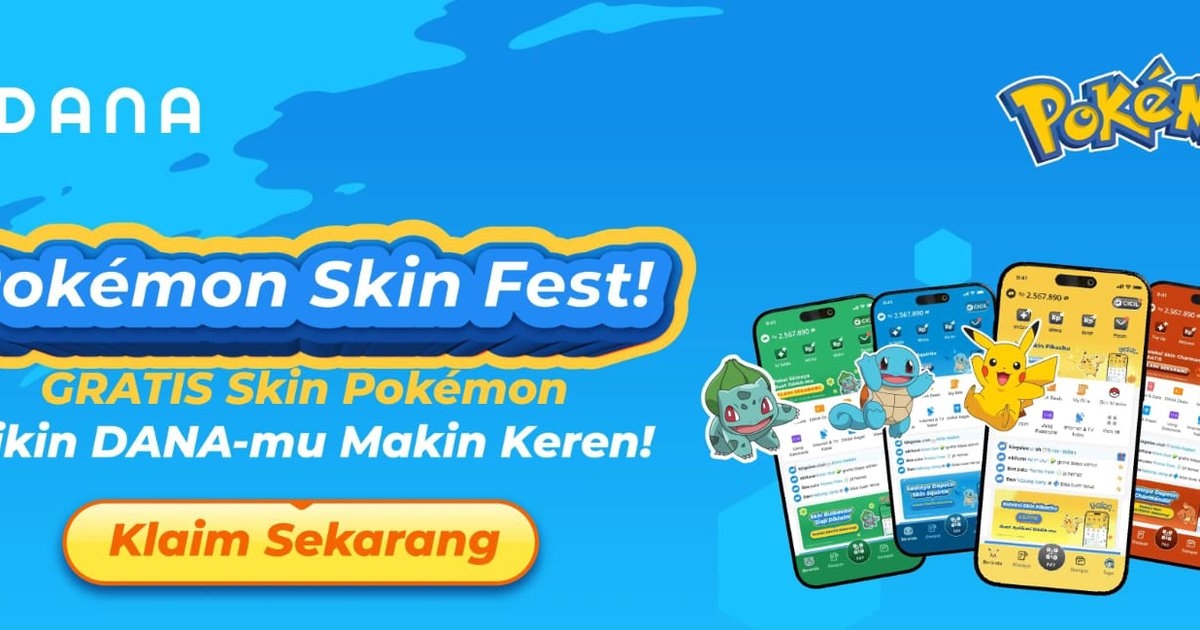 DANA Hadirkan Tema Pokémon, Pengguna Bisa Ubah Tampilan Aplikasi