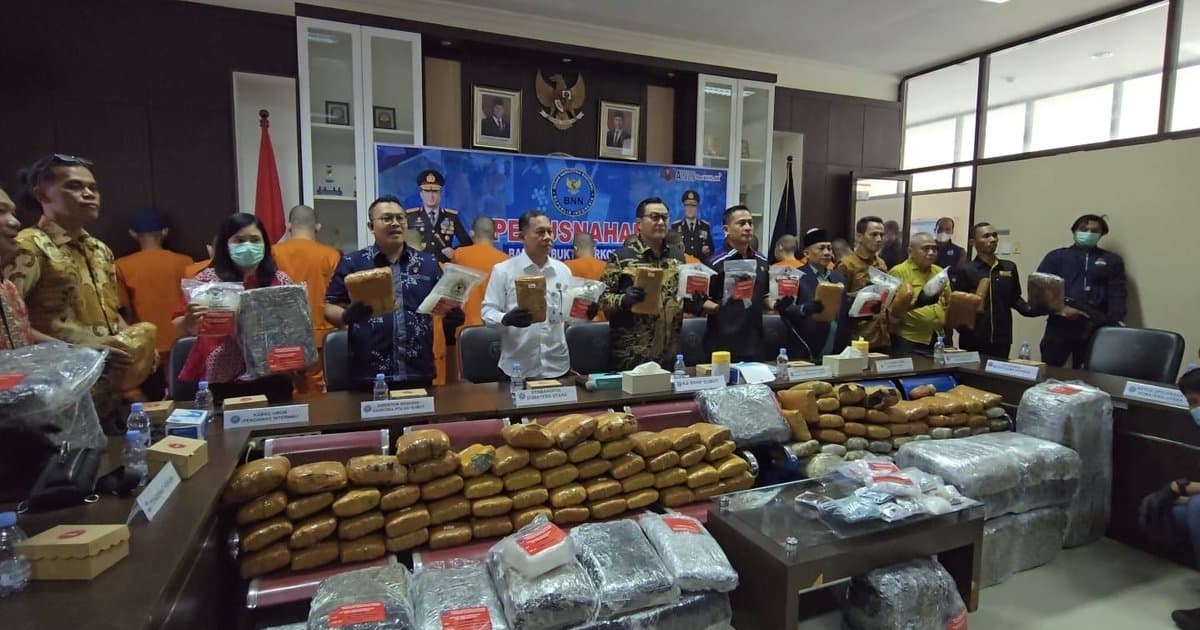 BNNP Sumut Musnahkan Ratusan Kilo Narkoba dari 10 Kasus, 20 Tersangka Terancam Hukuman Mati