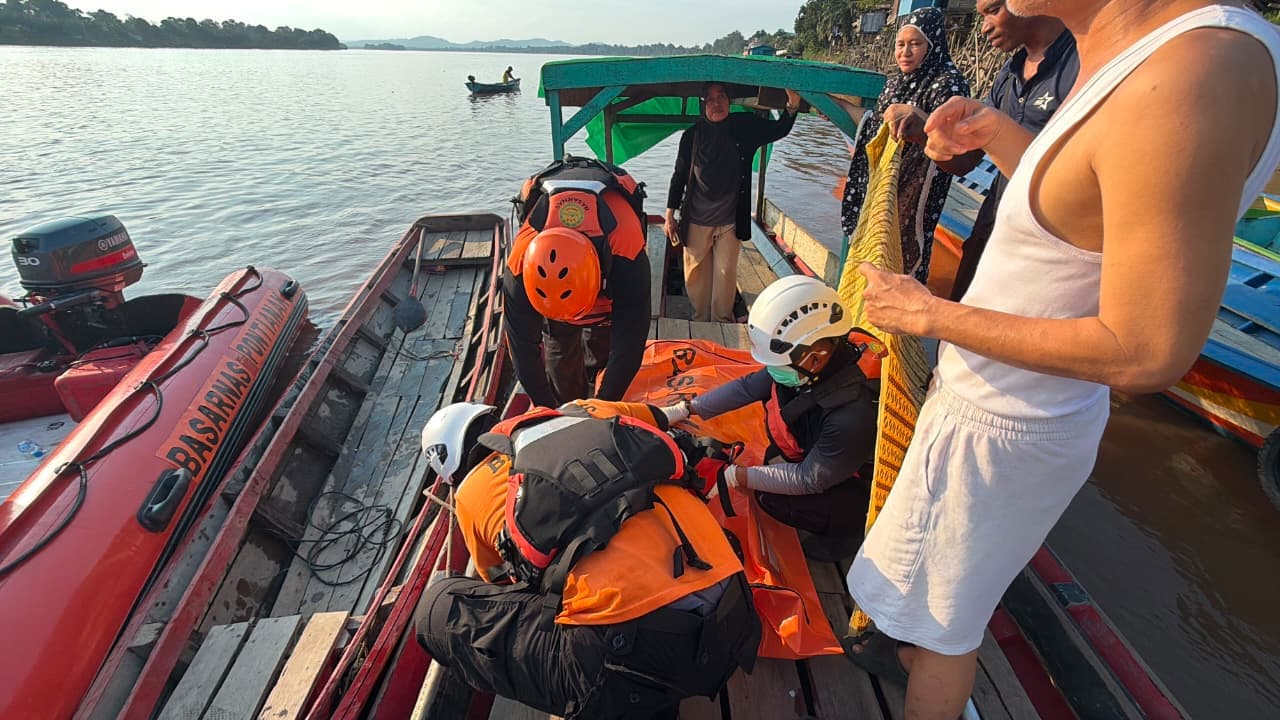 Hari Kedua Pencarian, Tim SAR Gabungan Temukan Korban Tenggelam di Sungai Meliau Hilir