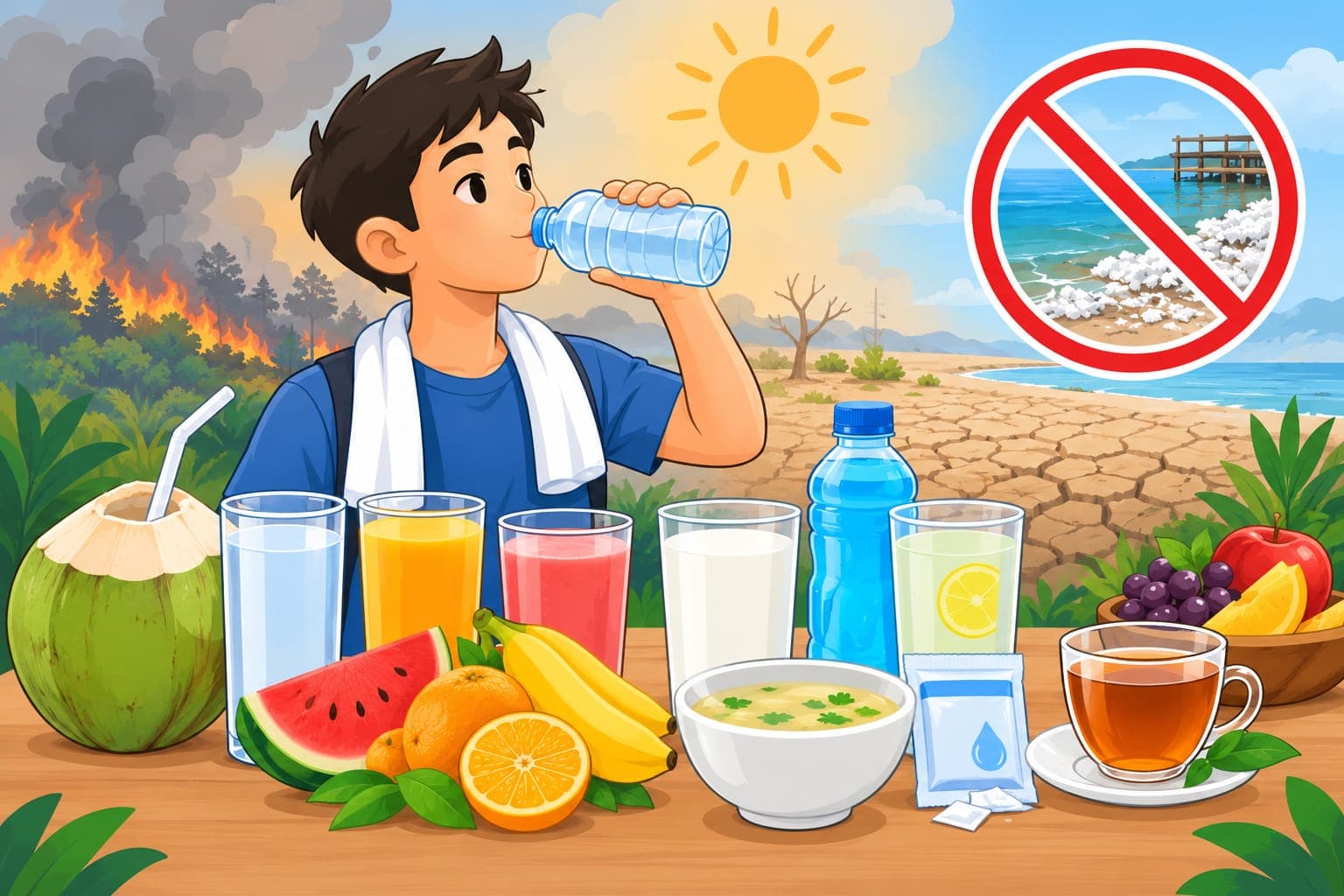 Jangan Tunggu Haus! Ini Pilihan Minuman Saat Musim Kemarau dan Karhutla