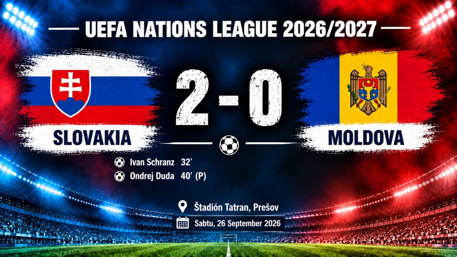 Slovakia Amankan Tiga Poin, Moldova Tak Berkutik di Babak Kedua