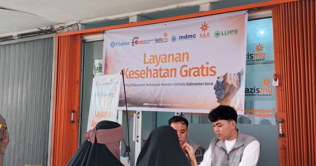 Lazismu Kalbar Gelar Layanan Kesehatan Gratis bagi 100 Peserta di Tengah Karhutla