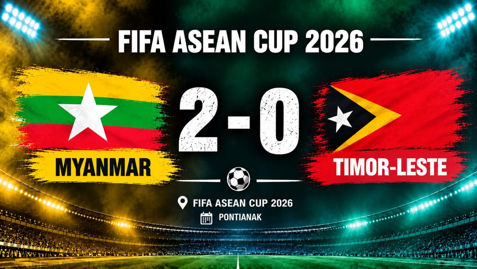 Myanmar Menang 2–0 atas Timor-Leste di FIFA ASEAN Cup